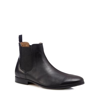 Red Herring Black 'Mars' leather Chelsea boots